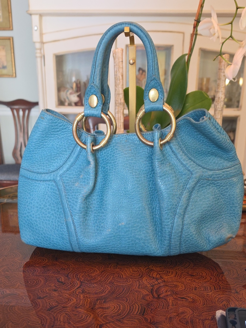 Vintage Y2K-era Kenneth Cole New York pebbled leather satchel
